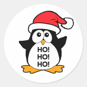 Adesivo Redondo Pinguim Pinguim Legal Ho Ho Ho Ho