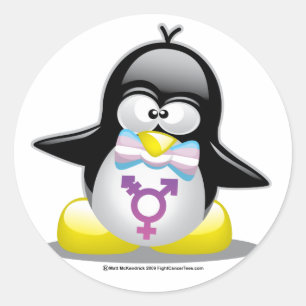 Adesivo Redondo Pinguim Transgênero