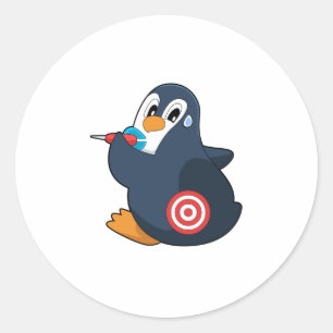 Adesivo Redondo Pinguin Darts Dart Dartboard