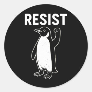 Adesivo Redondo Pinguins Contra Ativista Pinguim Resistem