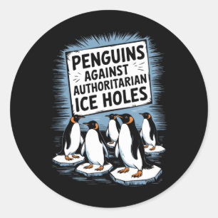 Adesivo Redondo Pinguins Contra Furos De Gelo Autoritários Resiste
