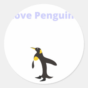 Adesivo Redondo Pinguins de Amor - Pinguim