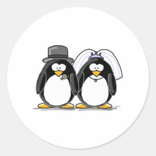 Adesivo Redondo Pinguins dos noivos