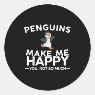 Adesivo Redondo Pinguins Me Fazem Feliz Você Não Tanto Pinguim Eng