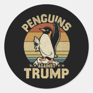 Adesivo Redondo Pinguins Pinguins Contra Pinguins Engraçados