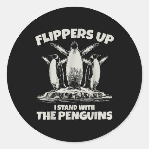 Adesivo Redondo Pinguins Pinguins Contra Pinguins Engraçados