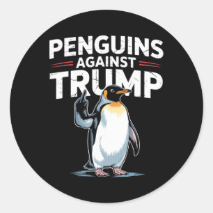 Adesivo Redondo Pinguins Pinguins Contra Pinguins Engraçados