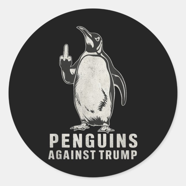 Adesivo Redondo Pinguins Pinguppers Para Cima Pinguins De Dedo Méd (Frente)