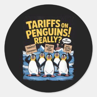 Adesivo Redondo Pinguins Tarifários Sobe Ouvem Res Engraçadas Da I