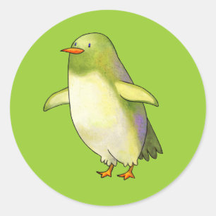 Adesivo Redondo Pinguins Verdes Pequenos