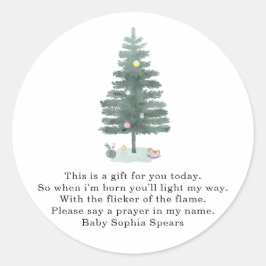 Adesivo Redondo Pinheira aquarela - Orações para bebê