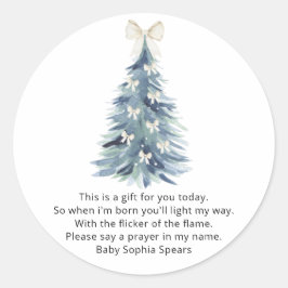 Adesivo Redondo Pinheira aquarela - Orações para bebê