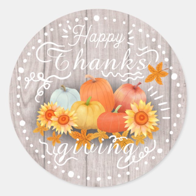 Adesivo Redondo Pinheiro-de-abóbora de outono (Frente)