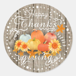 Adesivo Redondo Pinheiro de Abóbora de outono