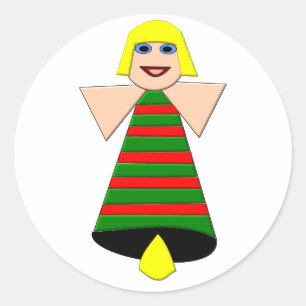 Adesivo Redondo Pinheiros de Anjo de Natal