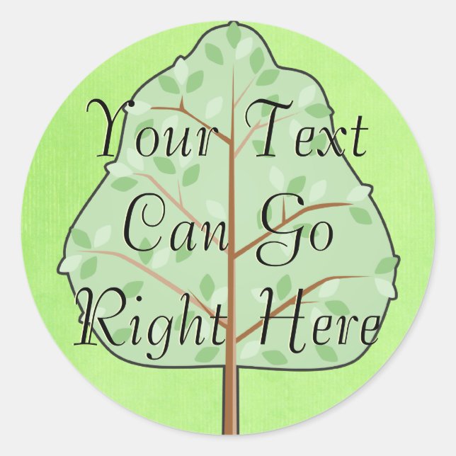 Adesivo Redondo Pinheiros de árvores de madeira (Frente)