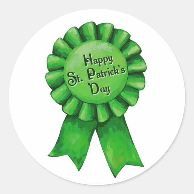 Adesivo Redondo Pinheiros de Dia de São Patrício felizes (Frente)