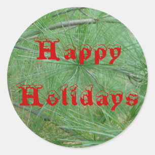Adesivo Redondo Pinheiros de férias felizes