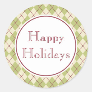 Adesivo Redondo Pinheiros de férias felizes