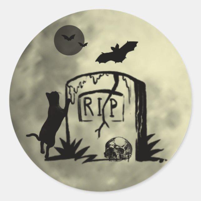 Adesivo Redondo Pinheiros de Gato Preto (Frente)