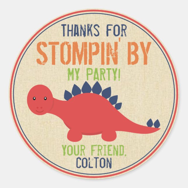 Adesivo Redondo Pinheiros Dinossauros (Frente)