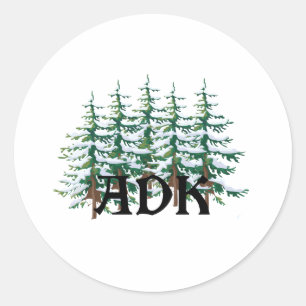 Adesivo Redondo Pinhos de ADK Adirondack