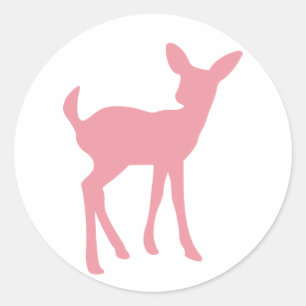Adesivo Redondo Pink Baby Deer Sticker