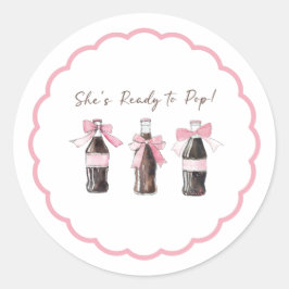 Adesivo Redondo Pink Baby Soda Ready to POP Round Sticker