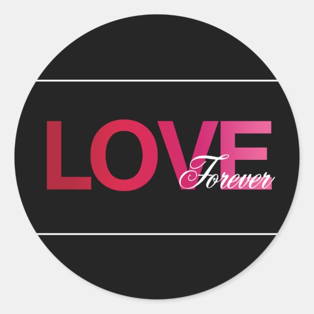 Adesivo Redondo Pink Black Love Forever Wedkers (Frente)