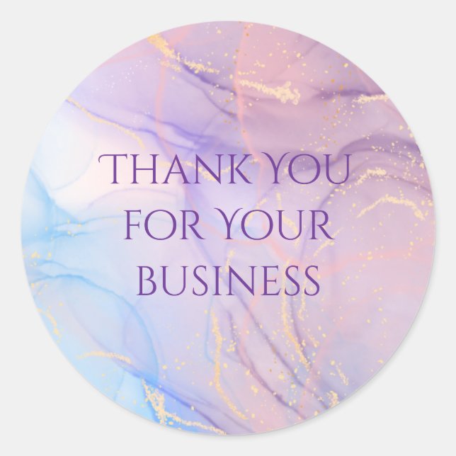 Adesivo Redondo Pink & Blue Gold Glitter Marble Sticker Sheet (Frente)