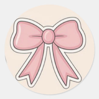 Adesivo Redondo Pink Bow Aesthetic Cutesy Vinyl Sticker