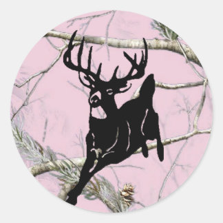 Adesivo Redondo Pink Camo Running Buck