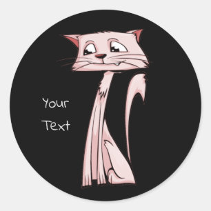 Adesivo Redondo Pink Cat Classic Round Sticker