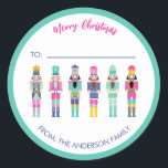 ADESIVO REDONDO PINK CHRISTMAS NUTCRACKER GIFT STICKER<br><div class="desc">Coleção de Nozes de cores brilhantes</div>