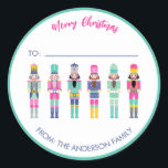 ADESIVO REDONDO PINK CHRISTMAS NUTCRACKER GIFT STICKER<br><div class="desc">Coleção de Nozes de cores brilhantes</div>