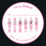 ADESIVO REDONDO PINK CHRISTMAS NUTCRACKER GIFT STICKER<br><div class="desc">Coleção de Nozes Rosa</div>