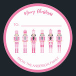 ADESIVO REDONDO PINK CHRISTMAS NUTCRACKER GIFT STICKER<br><div class="desc">Coleção de Nozes Rosa</div>