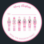 ADESIVO REDONDO PINK CHRISTMAS NUTCRACKER GIFT STICKER<br><div class="desc">Coleção de Nozes Rosa</div>