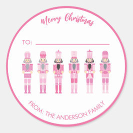 ADESIVO REDONDO PINK CHRISTMAS NUTCRACKER GIFT STICKER