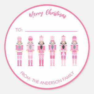ADESIVO REDONDO PINK CHRISTMAS NUTCRACKER GIFT STICKER
