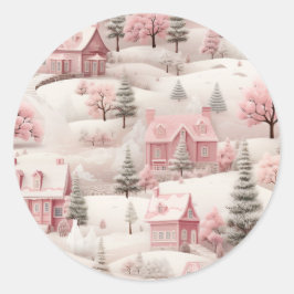Adesivo Redondo Pink Christmas sticker