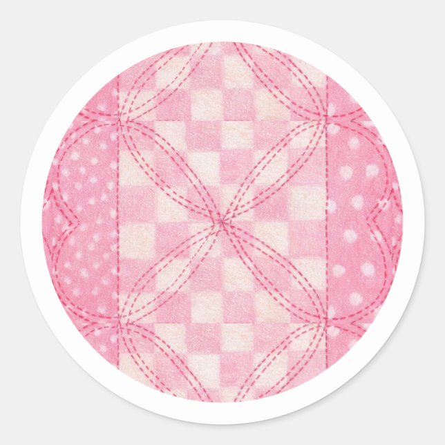 Adesivo Redondo PINK CORAÇÃO QUILA Pequenos Autocolantes redondos (Frente)