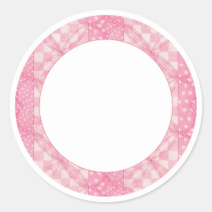ADESIVO REDONDO PINK CORAÇÃO QUILT 3"