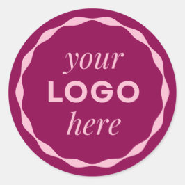 Adesivo Redondo Pink Custom Minimalist Logo Circle Sticker