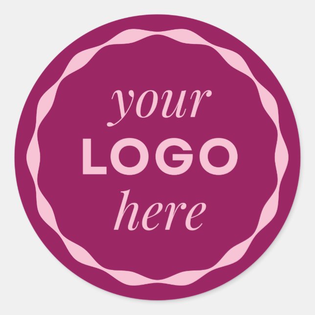Adesivo Redondo Pink Custom Minimalist Logo Circle Sticker (Frente)