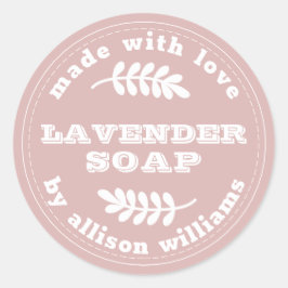 Adesivo Redondo Pink de sabão de Lavanda personalizado