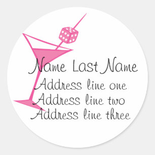 Adesivo Redondo Pink Dice Martini Stickers