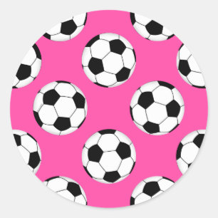 Adesivo Redondo Pink do padrão da bola de futebol