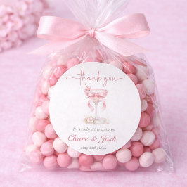 Adesivo Redondo Pink Elegant Tini One On The Way Thank You