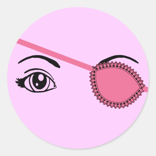 Adesivo Redondo Pink Eyepatch (Frente)